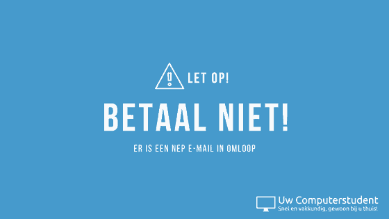 Belangrijk: trap niet in online afpersing! 1 Let op! nep e-mail