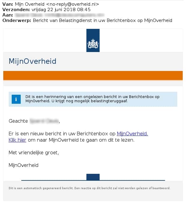 Pas op! Valse e-mail in omloop van MijnOverheid.nl 1 MijnOverheid